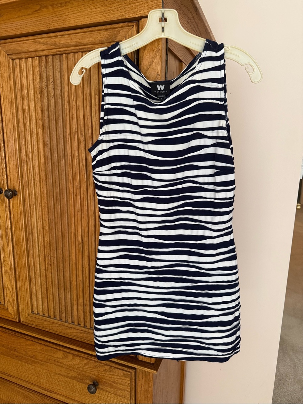 W by Worth Navy & White Striped Sleeveless Tunic
